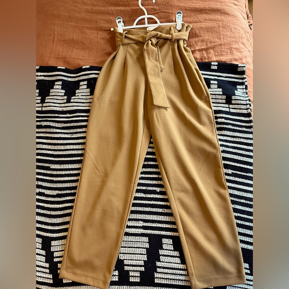Leith Tie Waist Paper Bag Pants.